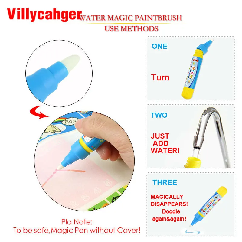 4 Types de tissu de dessin magique à l'eau avec stylo de peinture Doodle, tapis de peinture à l'eau pour enfants, jouet de dessin éducatif précoce