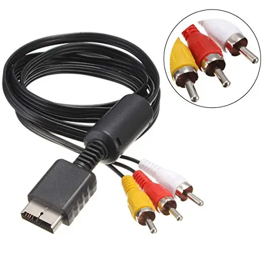 Ruitroliker 1.8M Audio Video AV RCA Video Composite Cable Cord For PS PS2 PS3