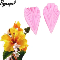 Hibiscus Petal Flower Veiner Mould Cake Decorating Tools Fondant Mold Baking Cake DIY Silicone Fondant Sugarcraft Form