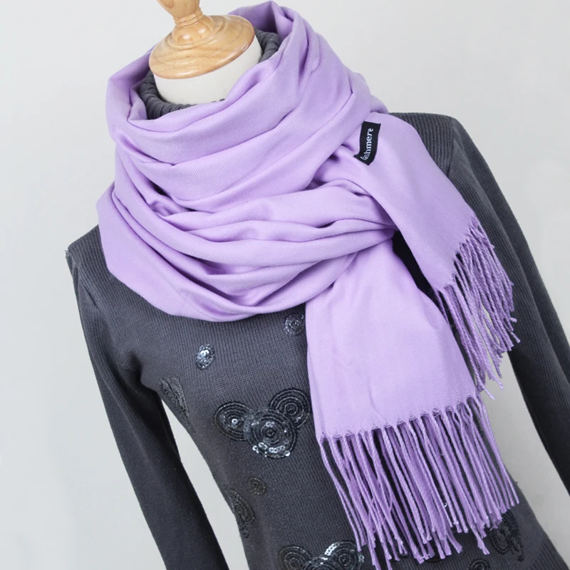 Women solid color cashmere scarves with tassel lady winter thick warm scarf high quality female shawl hot sale YR001