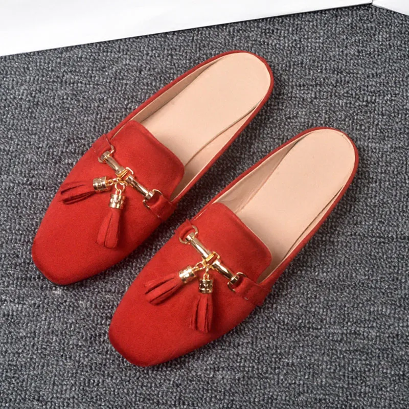 size 34-44 pregnant shoes chains tassel mules woman fringe pendant babouche korean style mules shoes summer outdoor slippers