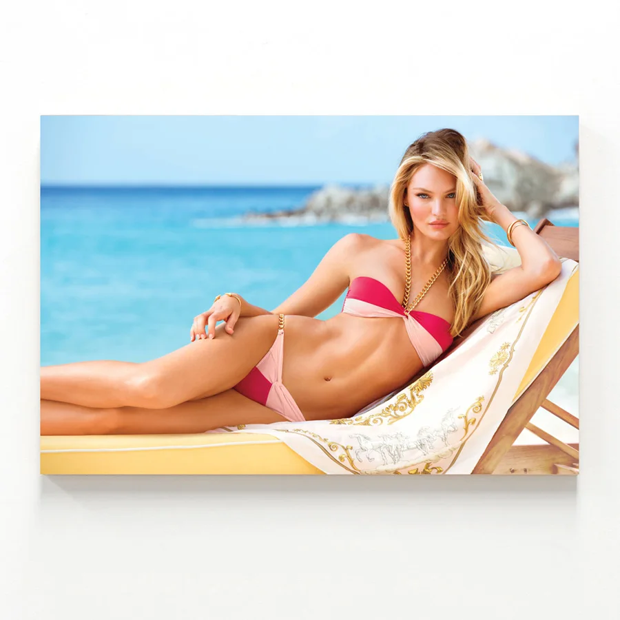 Pintura Decorativa Candice Swanepoel, modelo de Bikini, chica rubia Sexy, carteles e impresiones, lienzo, imagen artística para decoración de sala de estar