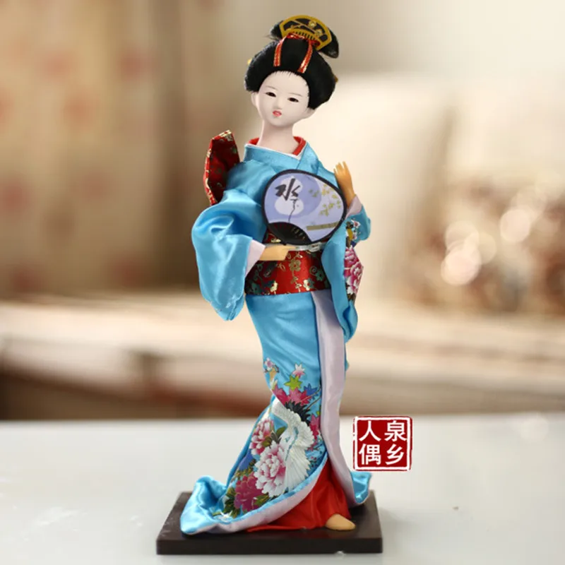 Resin Statuette Japanese Geisha Dolls Home Decorations In Stock Kimono Doll Human Female Silk Man Model Birthday Gift For Girl