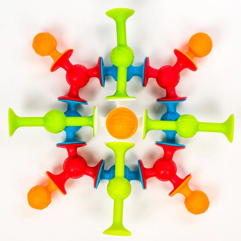 Soft Building Blocks Kids DIY Sucker Funny Silicone Block Model Construction Toys Creative Gifts For Children Boy