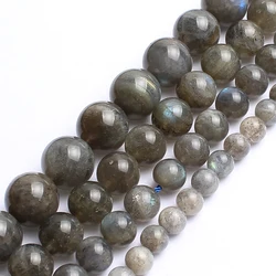 Pick Size 4/6/8/10mm AAA Natural Labradorite Stone Round Loose  Beads 15