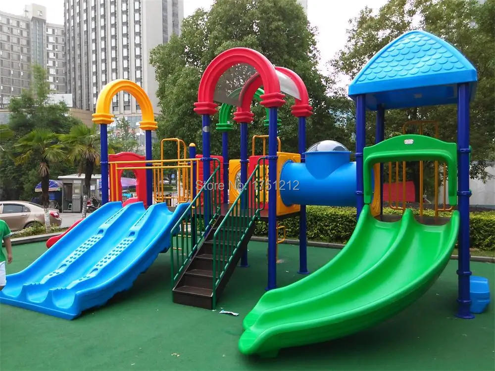 Galvanized Steel Pipe Children Outdoor Slide CE Approved Outdoor Play Center Safe Outdoor Playground Never Fade HZ-020