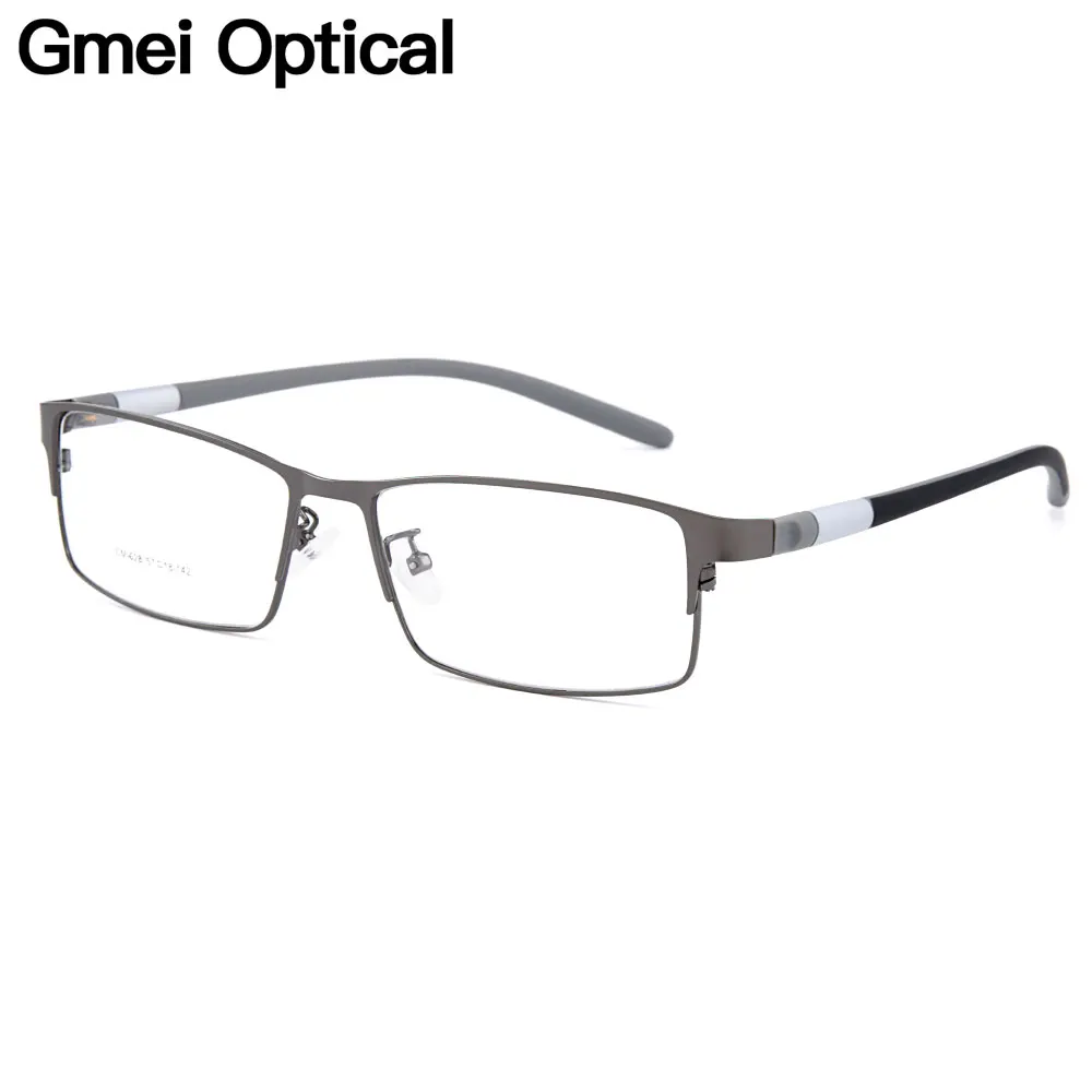 Gmei Optical Men Titanium Alloy Eyeglasses Frame for Men Eyewear Flexible Temples Legs IP Electroplating Alloy Spectacles Y028