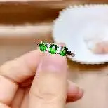 charming clear green diopside gemstone ring for women ornament wonderful color natural gem real 925 silver material date gift