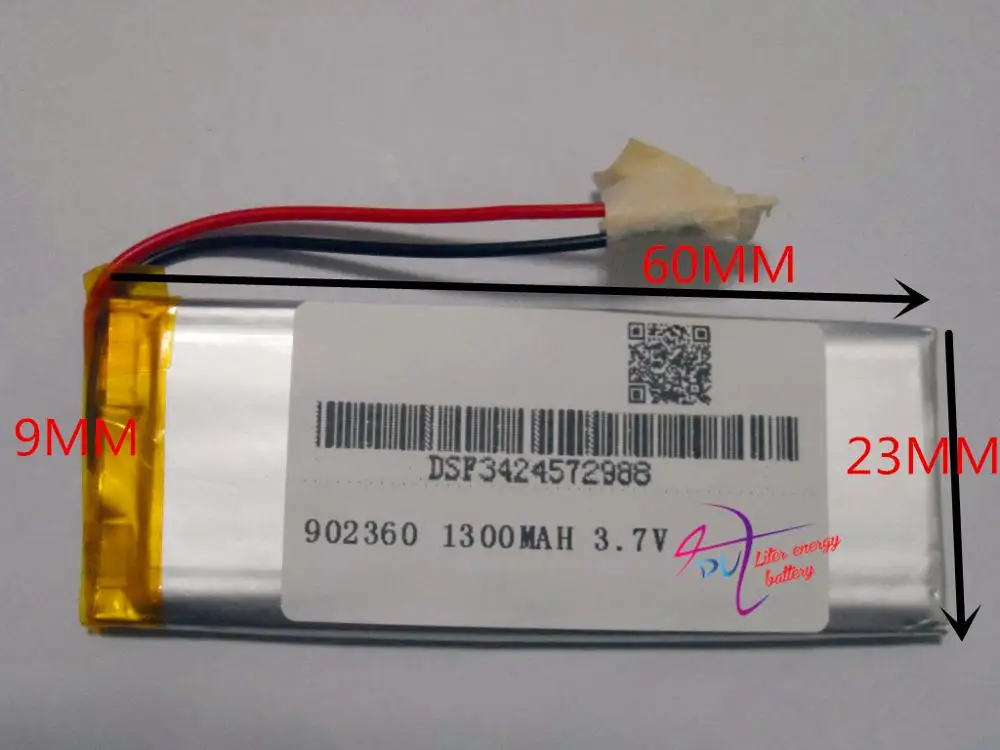 

3.7V,1300mAH 902360 polymer lithium ion / Li-ion battery for model aircraft,GPS,mp3,mp4,cell phone,speaker,bl