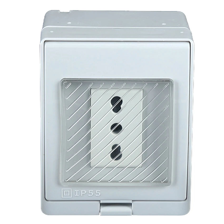 White European 16A 250V 1Way 2Way Waterproof IP55 Kitchen Bathroom Outdoor Surface mounted splash-proof Italy Power Wall Socket