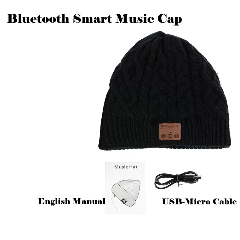 Wireless Bluetooth Beanie Knitted Cap Plus Velvet Winter Sporting Earphone Hat,for iPhone Smart phone Mic Hand-free Magic Music