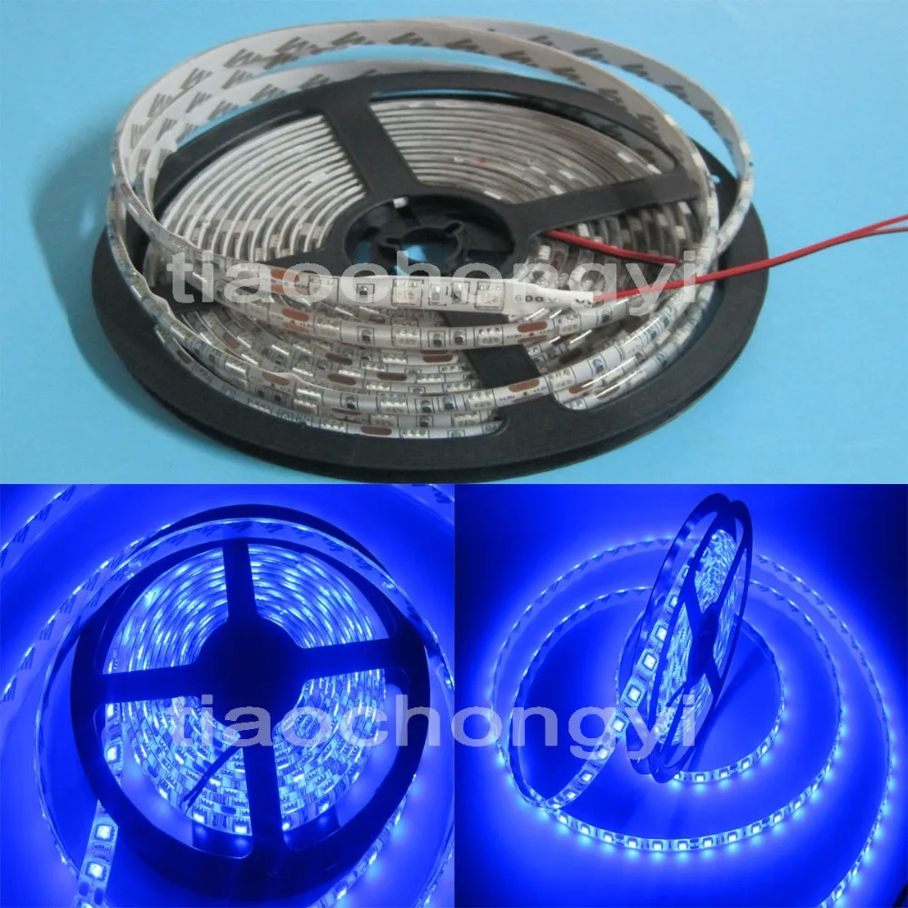 

Blue Waterproof 5050 SMD 300LED 5M 60LED/M Light Strip Lamp Car Flexible 12V