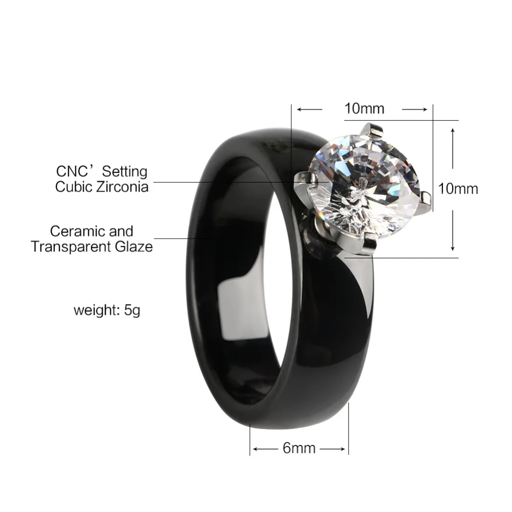 2.0 Carat Exquisite Bijoux Square Wedding & Engagement Ring Made With Cubic Zirconia Ceramic Jewelry Rings For Women Men Gift