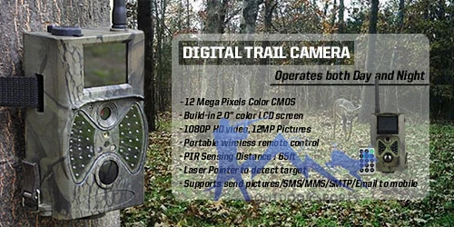 12 Mega Pixels Color CMOS Hunting Camera 2LCD 65feet/20m IR-Flash For Hunting Shooting OS37-0017