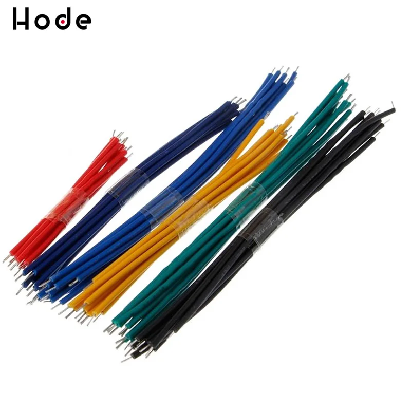 130PCS 24AWG Breadboard Jumper Cable Wires Kit 5CM 8cm 10CM Fly Jumper Wire Cable Tin Conductor Wires 5 Colors PCB Solder Cable