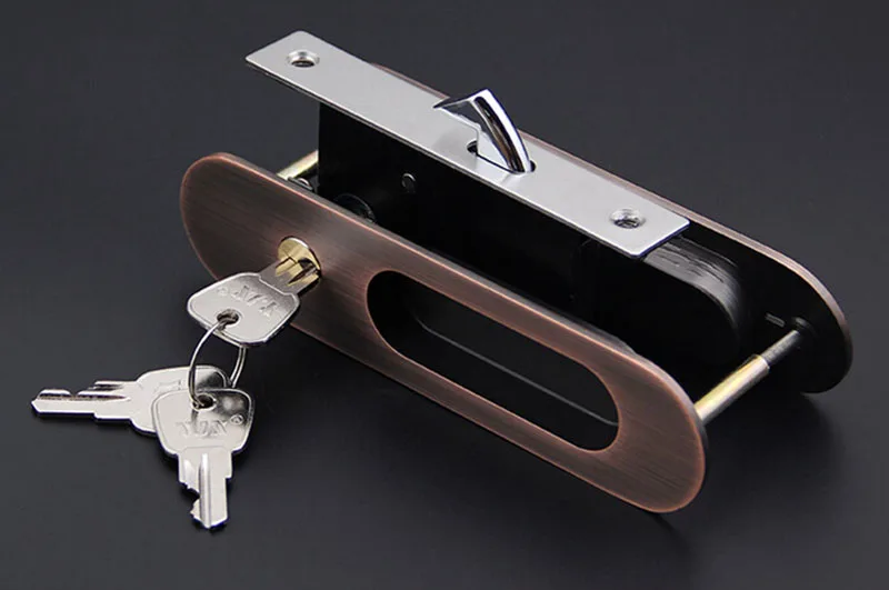 

Red bronze shift locks, sliding door locks, flat door locks,for Wooden doors ,Stealth excellent results,copper cylinder CP413