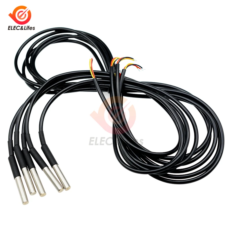 DS18B20 DS18S20 NTC Thermistor Temperature Sensor Waterproof Probe Cable Stainless steel package 10K 1% 3950 Digital temp sensor