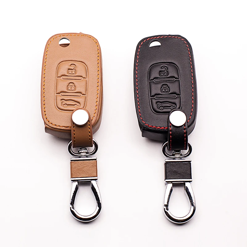 Folding Leather Car Key Case for LADA Sedan Largus Granta Kalina Vesta X-Ray X-Ray Cover Remote Key Fob Protect Set starline a91