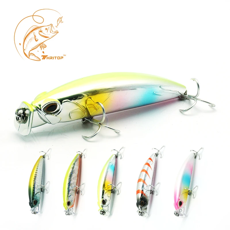 Thritop New Minnow Fishing Lure Artificial Bait 8cm 10g TP068 Strong Hooks 3D Eyes Fishing Tackle Accessories Hard Bait