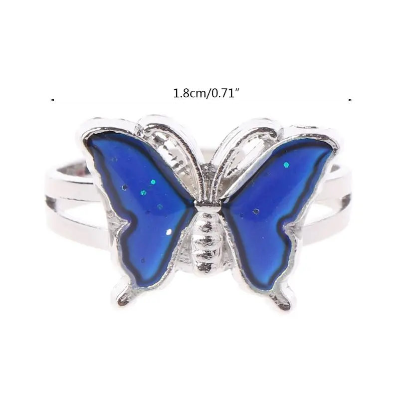 Butterfly Color Change Mood Ring Emotion Feeling Mood Ring Changeable Band Temperature Ring Jewelry