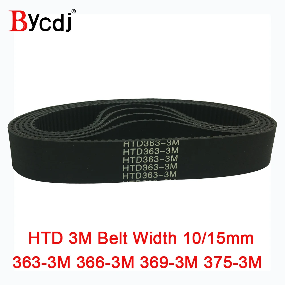 Arc HTD 3M Timing belt C=363 366 369 375 width 6-25mm Teeth121 122 123 125  HTD3M synchronous pulley 363-3M 366-3M 369-3M 375-3M