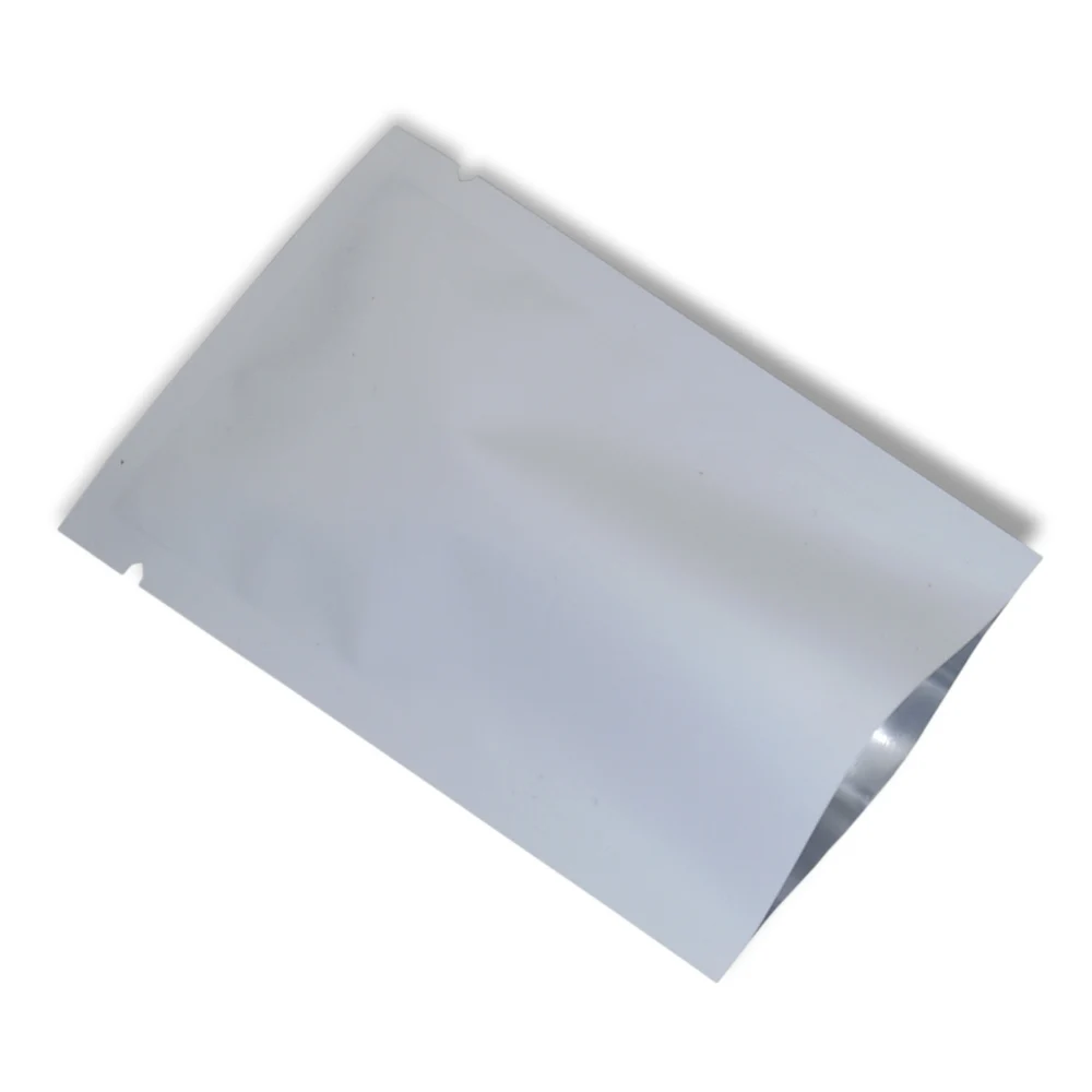 200pcs/lot Matte White Mylar Foil Vacuum Packaging Bag Open Top Heat Seal Aluminum Foil Bags Candy Snack Pack Sample Storage Bag