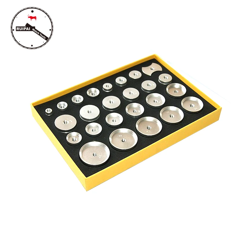 25 pcs/set Assort Size Aluminum Alloy Watch Press Dies,Watch Press Tools Accessories Aluminum Dies