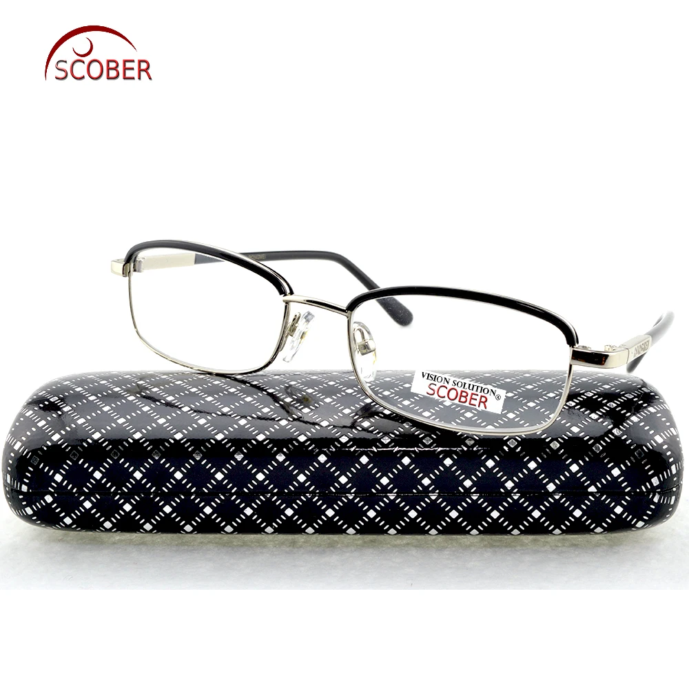 

= SCOBER = Fashion Eyebrows Titanium Alloy Reading Glasses Men Women Anti-fatigue Glass lenses +0.75 +1 +1.25 +1.75 +1.5 to +4