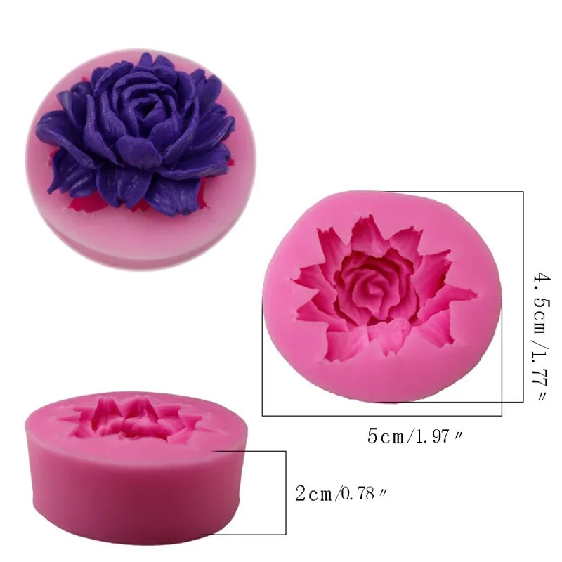 3D Rose Flower Shape Fondant Silicone Mold Mould Baking Cake Cookies Jelly Form Chocolate Soap Sugar Mold Handmade Soap Making