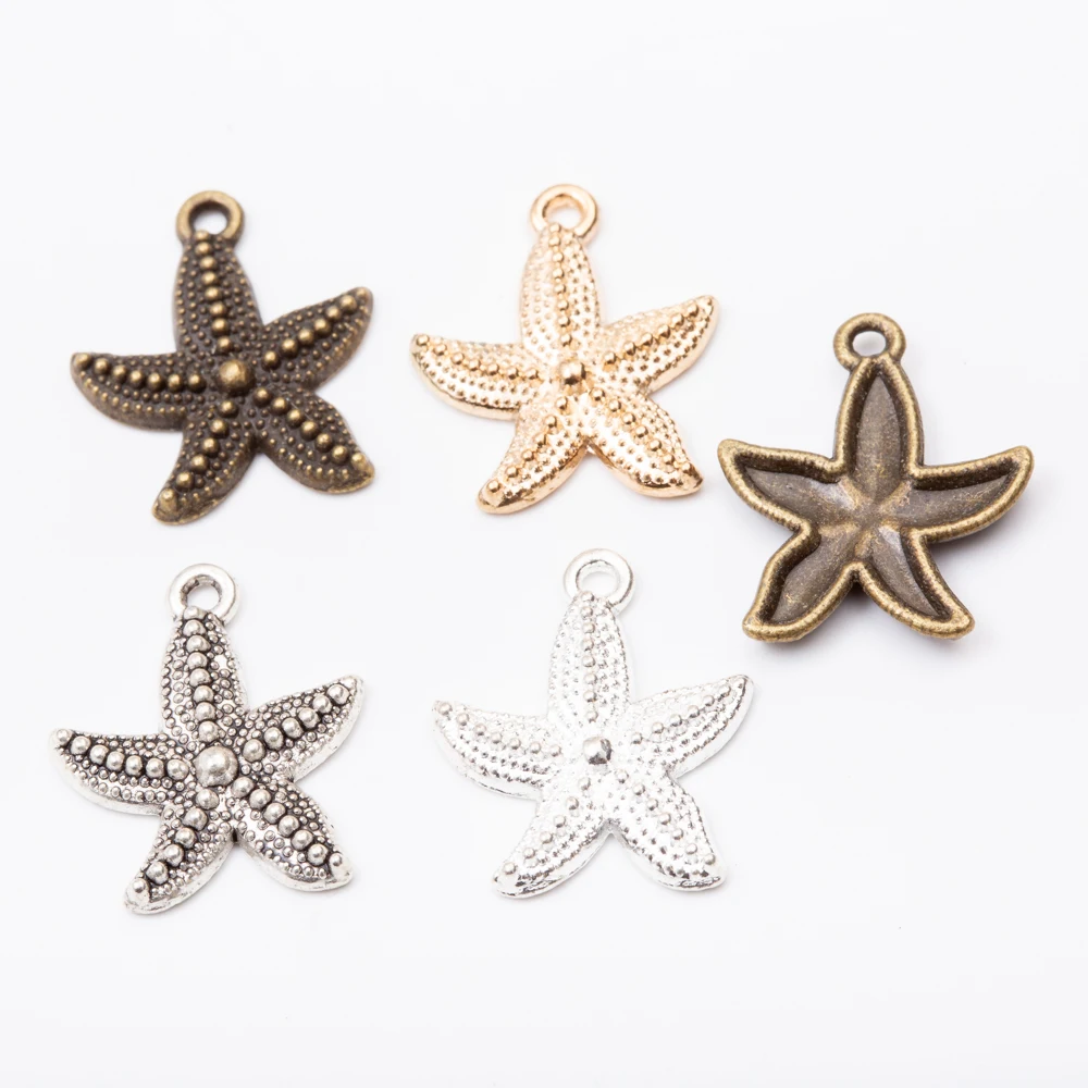 

28pcs starfish Vintage zinc alloy metal pendant charms for diy jewelry making 5555