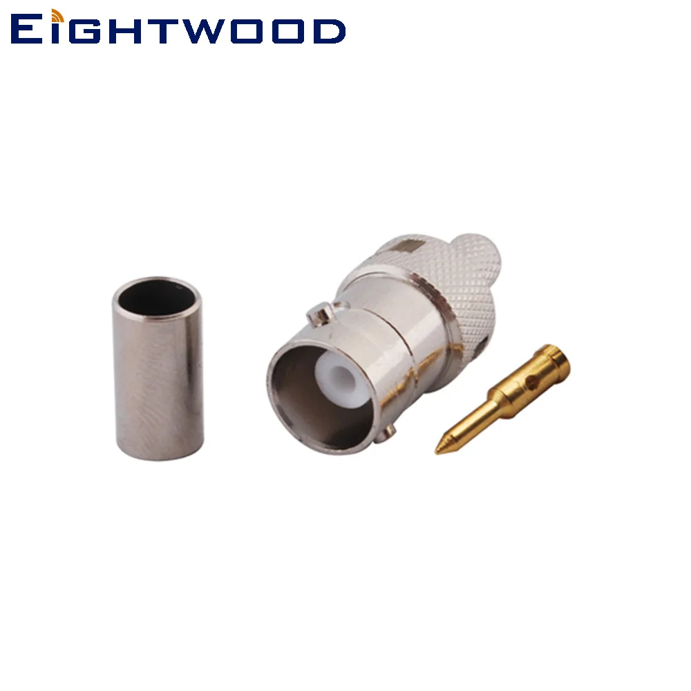 

Eightwood 5PCS RP-BNC Jack Male RF Coaxial Connector Adapter Crimp LMR195 RG142 RG400 RG58 Cable for Antenna Telecom Automotive