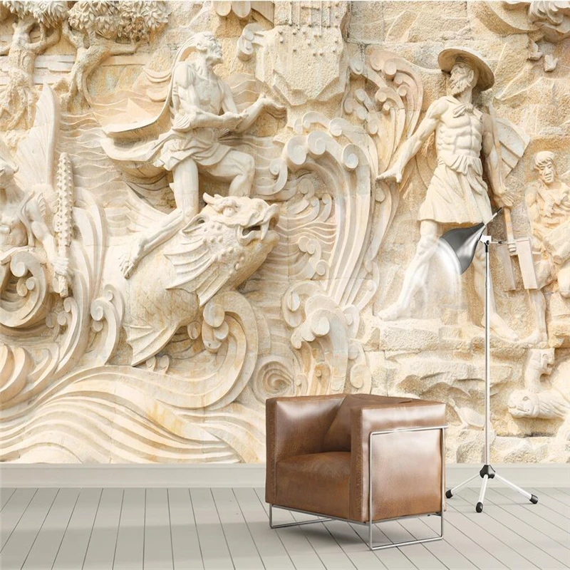 

wellyu 3D three-dimensional relief retro European Renaissance wall custom large mural wallpaper papel de parede para quarto