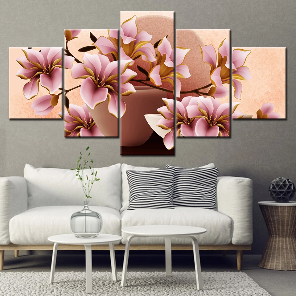 Tuval Boyama HD Pembe manolya  - Home Decor Mirror incelemesi ve fiyatı
