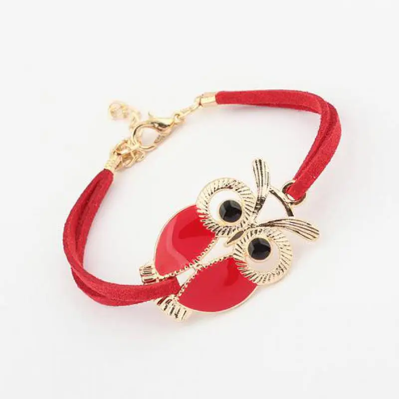 Hot New Fashion Wild Retro Lovers Lovely Golden Owl Totem Gilded Leather Cord Bracelet Women Jewelry Wholesale And Retail