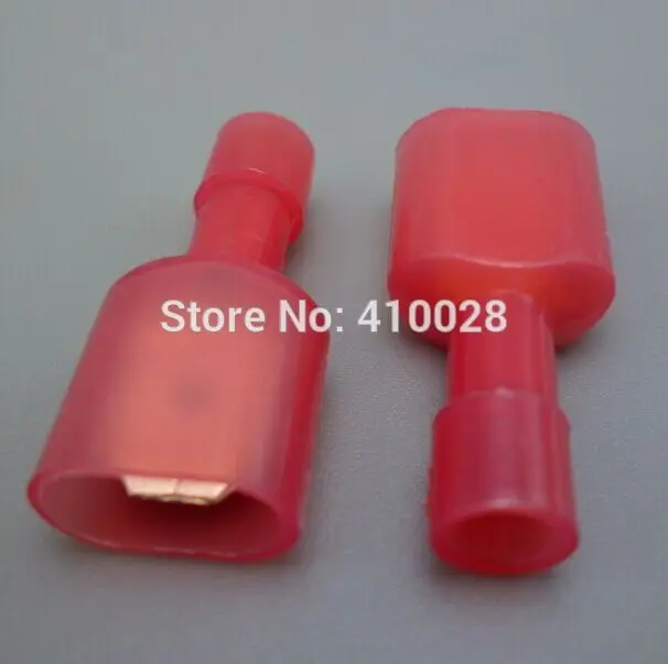 shhworldsea 500pcs male red  Spade Crimp Connector Wire Terminal for 22-18AGW wire