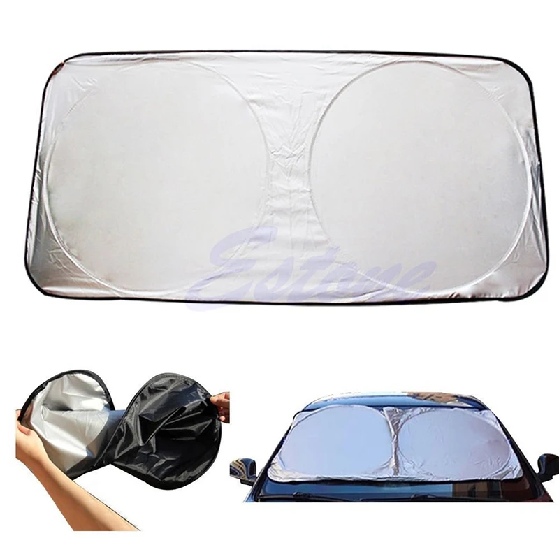 NoEnName_Null New High Quality Folding Jumbo Front Rear Car Window Sun Shade Auto Visor Windshield Block Cover