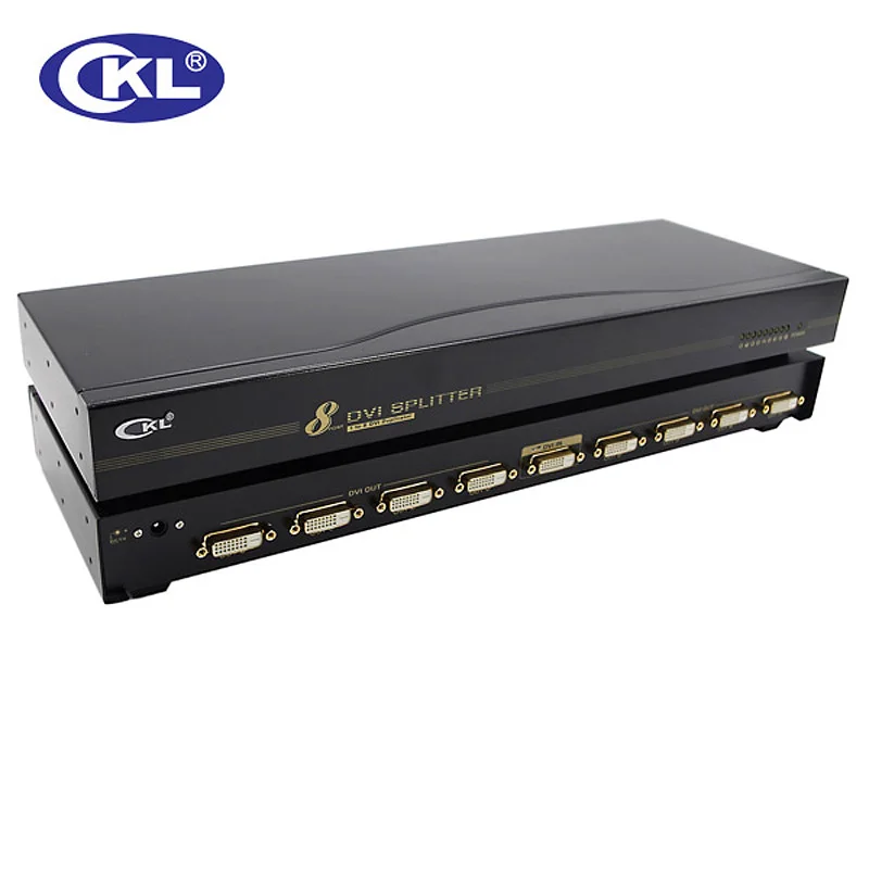 CKL-98E 8 Port DVI Splitter 1x8 DVI Distributeur Box Ondersteuning 3 Niveau Cascadable en OSD