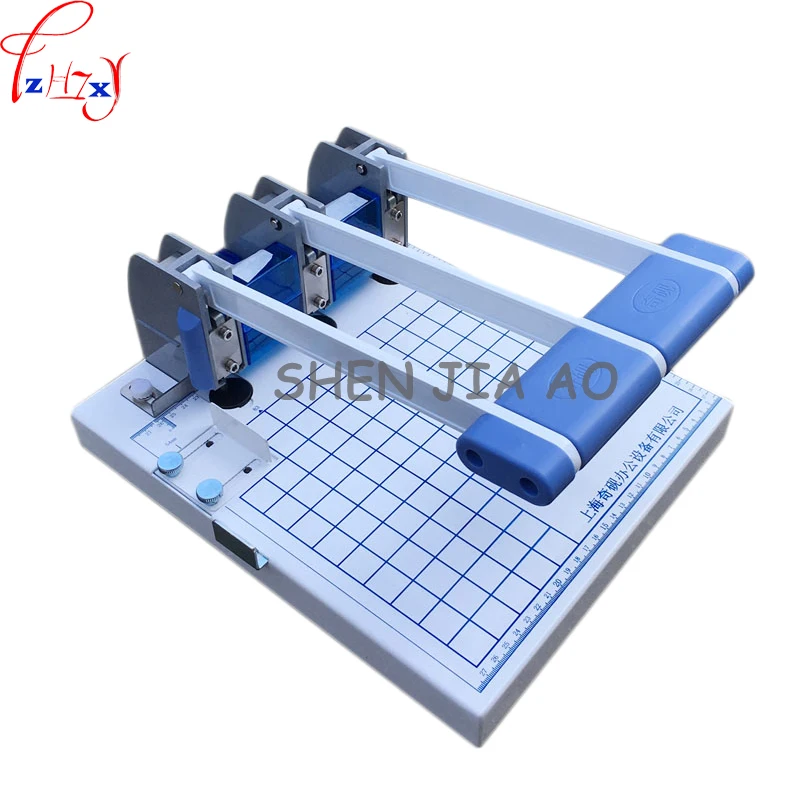 ماكينة حفر يدوية بثلاث فتحات بحجم A4 ماكينة ثقب قوية بثلاث فتحات ماكينة حفر معدنية بالكامل قطعة واحدة