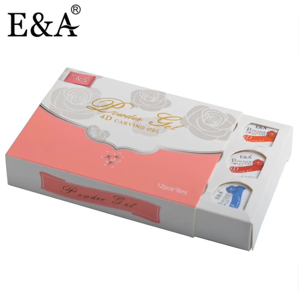 EA 12pcs Set Sculpture Gel Styling Led UV Gel 3D Modeling Nail Sculping Gel Carved Gel Nail Polish