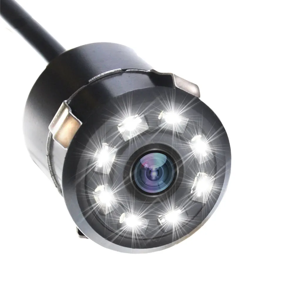 

18.5mm Drill Hole Car Parking Backup Reverse Rear View Camera 8 LED Night 170 Degree Mini Waterproof Color CCD Image