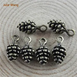 Julie Wang 10-50pcs Pine Cone Nut Charms Antique Bronze Alloy Fashion Jewelry Making Pendant Bracelet Charm Crafts Accessory