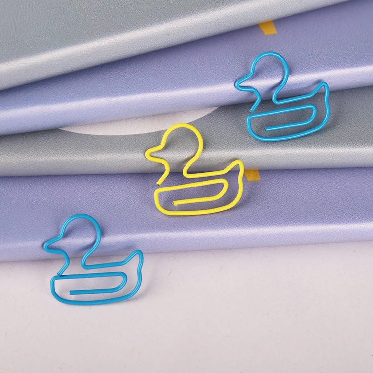 Small Yellow Duck Clip Cartoon paperclip Special sharped blue duck paper clips cute