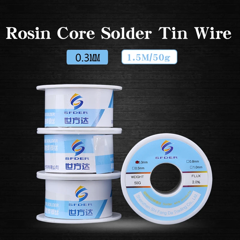 50g Rosin Core Solder Wire 0.3mm 0.5mm 0.8mm 1.0mm Soldering Tin Wire Roll BGA Welding Rework Tools