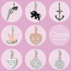 Revolver Bull Anchor Ballet Skirt Heart Mum Mother Cloverleaf Petals Charm Pendant,2019 Trendy Jewelry 925 Sterling Silver Gift