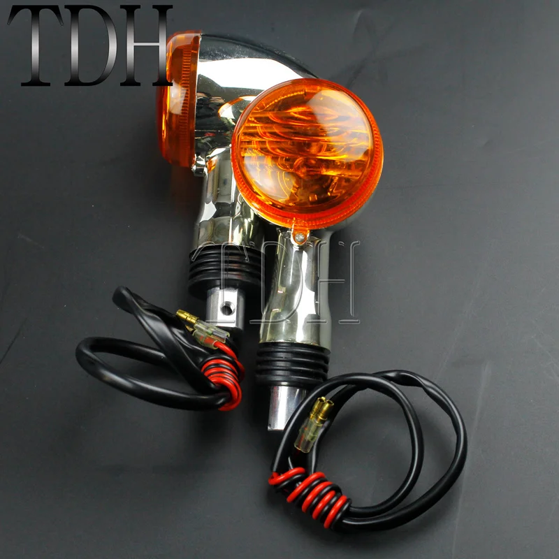 4PCS Motorcycle Chrome Front Rear Turn Signal Light Amber Indicator Blinker Flasher For SUZUKI Boulevard M109R VRZ1800 2006-2015