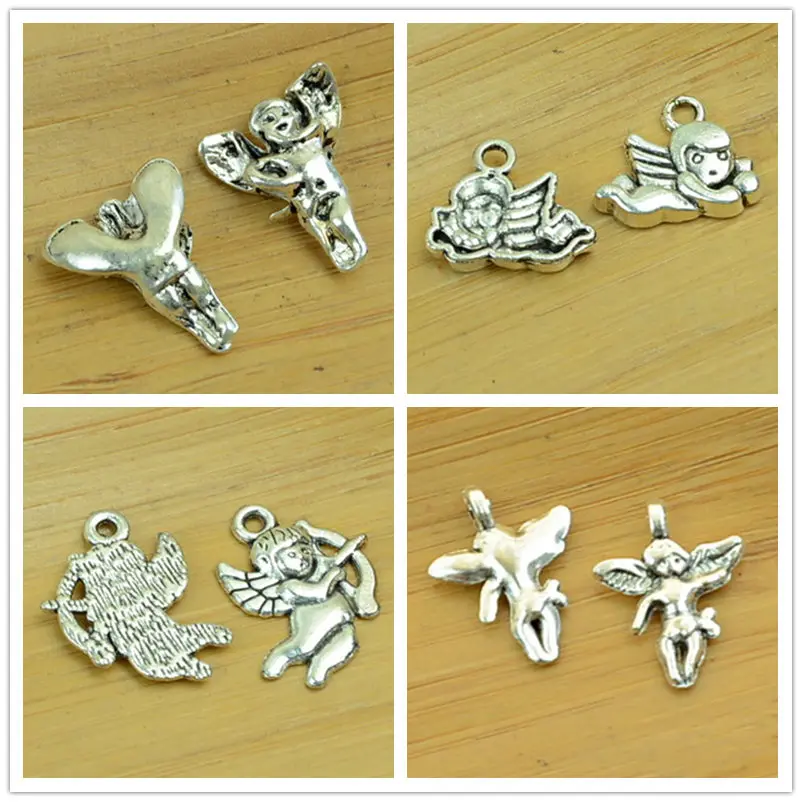 Cupid/god of love/angle shape alloy DIY charm Valentine's Day pendant jewerly accessories findings antique silver necklace chain