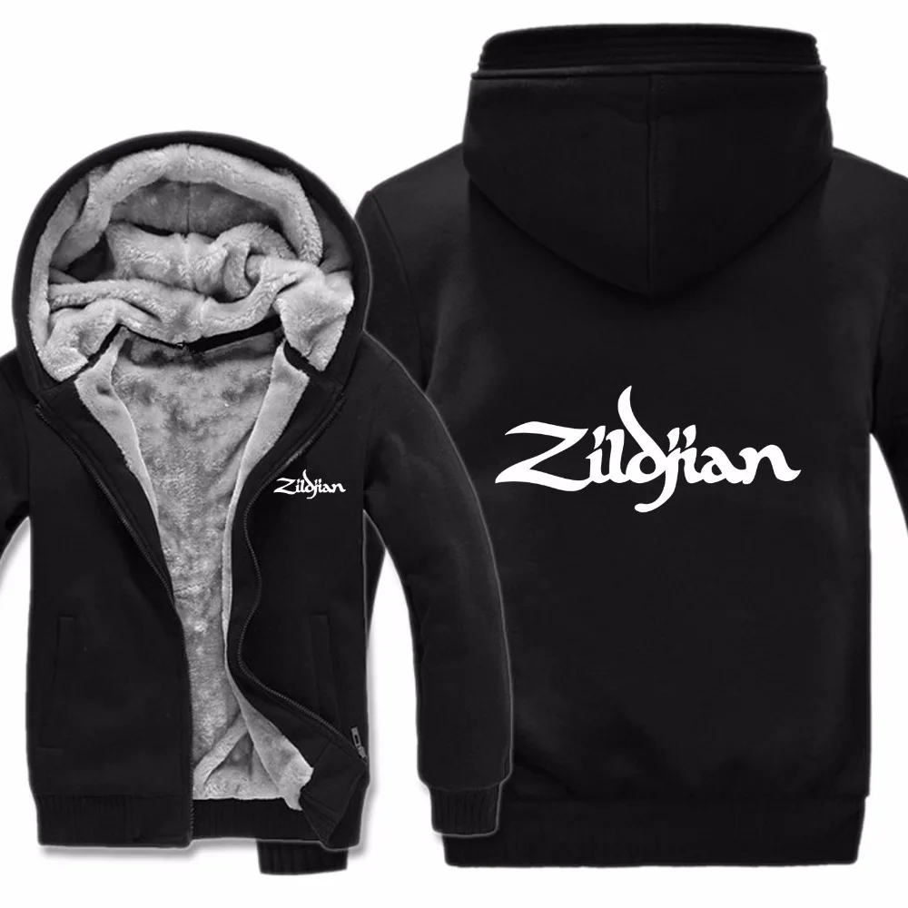 New Winter Zildjian Hoodies Jacket Men Casual Thick Fleece Hip Hop  Zildjian Sweatshirts Pullover Man Coat