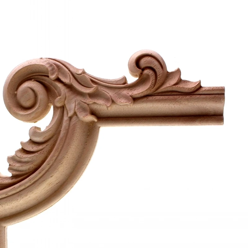 RUNBAZEF Wholesale Exquisite Classic Rubber Wood Carved Applique Furniture Natural Decal Color Home Decoration Accessories