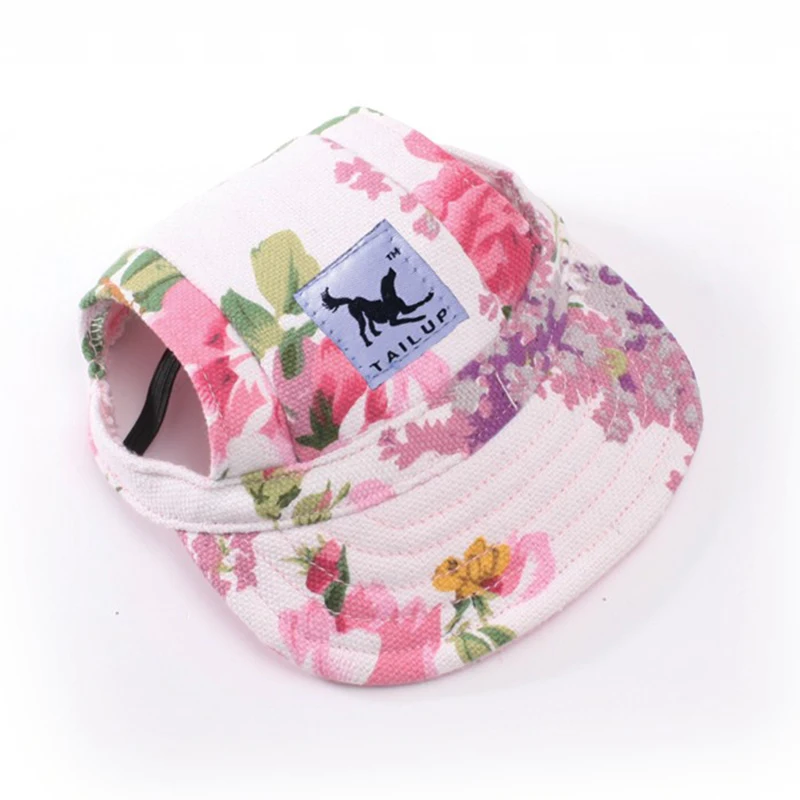 Cute Dog Baseball Hat Canvas Cap Adjustable With Ear Holes For Small Pet Dog Cats Outdoor Accessories Outdoor Pet Products 7D35