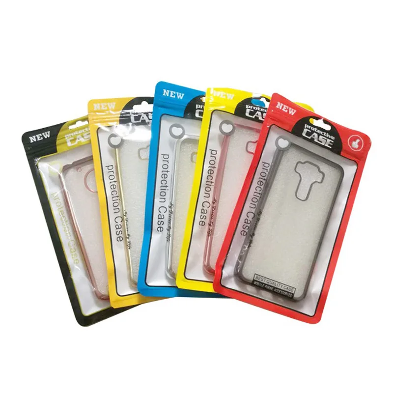 5000Pcs/ Lot 12*21cm Plastic Cell Phone Case Event Bags With Hang Hole For Mobile Phone Shell Packaging Zipper Bag